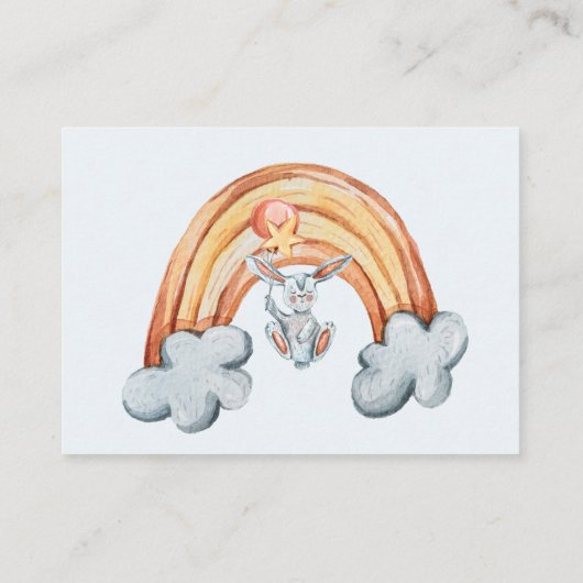 Niedliche Bunny Stars Rainbow Diaper Raffel Begleitkarte (Rückseite)