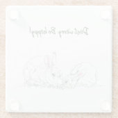 Niedliche Bunny Tinte Zeichnend | Mach dir keine S Glasuntersetzer (Rückseite)