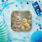 Niedliche Bunny und Chick Oaster Szene Pappteller (Party)
