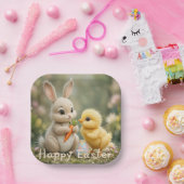 Niedliche Bunny und Chick Oaster Szene Pappteller (Party)