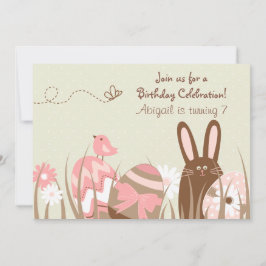 Niedliche Bunny und Ostereier Geburtstag Einladung