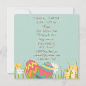 Niedliche Bunny und Ostereier Kinderdusche Einladu Einladung (Rückseite)
