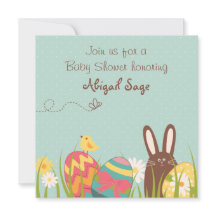 Niedliche Bunny und Ostereier Kinderdusche Einladu