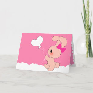 Niedliche Bunny Valentines Card Feiertagskarte