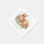 Niedliche Bunny & Watercolor Blume Kinderdusche Serviette (Ecke)