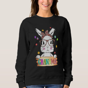 Niedliche Bunny Weace Maske Oma Happy Osterfeier Sweatshirt