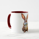 Niedliche Bunny Weber Frohes Osterfoto Maske Tasse (Vorderseite Links)