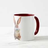 Niedliche Bunny Weber Frohes Osterfoto Maske Tasse (VorderseiteRechts)