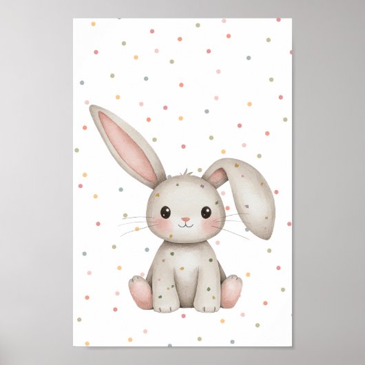 Niedliche Bunny Woodland Baby Animals Kinderzimmer Poster (Vorne)