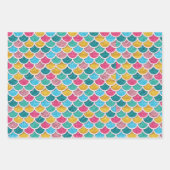 Niedliche bunt bemannte Meerjungenskala Geschenkpapier Set (Vorderseite 3)