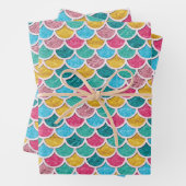 Niedliche bunt bemannte Meerjungenskala Geschenkpapier Set (Beispiel)