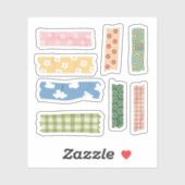 Niedliche bunt blumengeschmückte Bänder Aufkleber (Blatt)