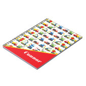 Niedliche bunt gebaute Spielzeugwagen Notizblock (Linke Seite)