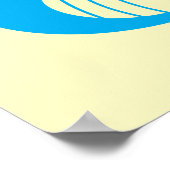 Niedliche, bunt geblümte Vogelplakette Poster (Ecke)