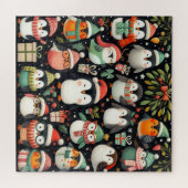 Niedliche bunt gekleidete Pinguine Puzzle (Horizontal)
