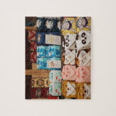 Niedliche bunt japanische Furoshiki-Umhüllung Puzzle (Vertikal)