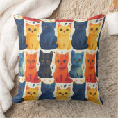 Niedliche bunt kätzende Kindermuster Kissen (Decke)