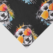 Niedliche bunt Welpe mit Sonnenbrille spritzen Seidenpapier (Detail)