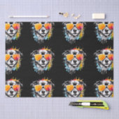 Niedliche bunt Welpe mit Sonnenbrille spritzen Seidenpapier (Handwerk)