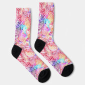 Niedliche, bunte abstrakte Blume Socken (Rechts)