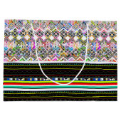 Niedliche bunte Aztec-Stammmuster Große Geschenktüte (Rückseite)