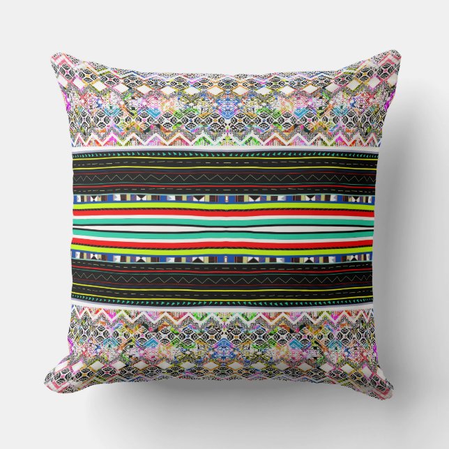 Niedliche bunte Aztec-Stammmuster Kissen (Vorderseite)