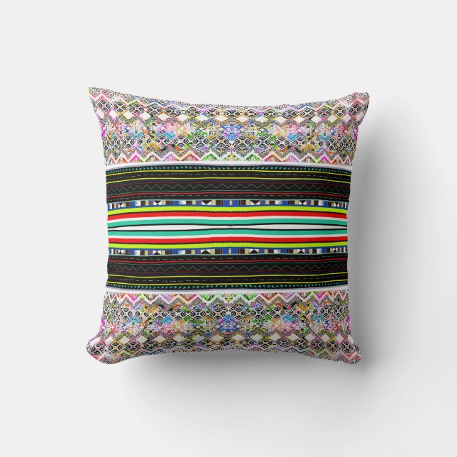 Niedliche bunte Aztec-Stammmuster Kissen (Vorderseite)