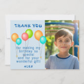 Niedliche Bunte Balloons Kindergeburtstag Foto Dankeskarte (Vorderseite)