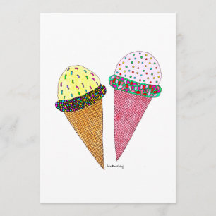 Niedliche Bunte Birthday Ice Karte