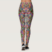 Niedliche bunte Blume Muster Leggings (Rückseite)