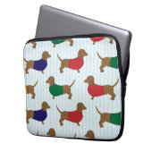 Niedliche bunte Dackel-Hunde, Laptop-Hülse 13" Laptopschutzhülle (Vorderseite Links)
