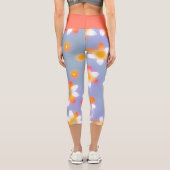 Niedliche bunte Daisy Blume Botanisches Muster gür Capri Leggings (Rückseite)