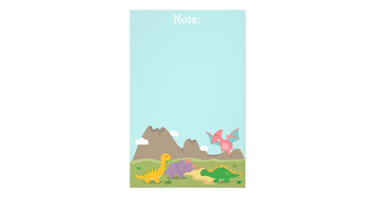  Niedliche bunte Dinosaurier für Kinder Briefpapier 