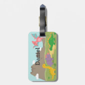 Niedliche bunte Dinosaurier für Kinder Gepäckanhänger (Rückseite vertikal)