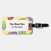 Niedliche bunte drehen Reinfall-Druck - Gelb um Gepäckanhänger (Vorderseite horizontal)