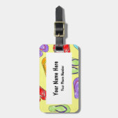 Niedliche bunte drehen Reinfall-Druck - Gelb um Gepäckanhänger (Vorderseite vertikal)