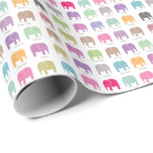 niedliche bunte Elefanten Geschenkpapier (Rolleneckpunkt)