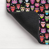niedliche bunte Eule scherzt Muster Mousepad (Ecke)