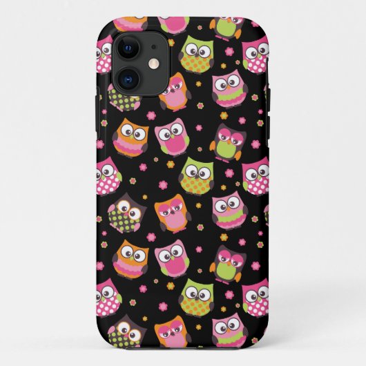 Niedliche bunte Eulen Case-Mate iPhone Hülle (Rückseite)