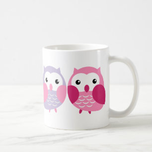 Niedliche bunte Eulen - rosa und lila Pastelle Kaffeetasse
