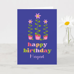 Niedliche bunte, florale Personalisierte Marine Ge Karte