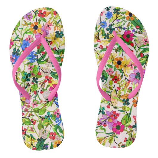 Niedliche, bunte Frühlingsblumen Blume Badesandalen (Fußbett)