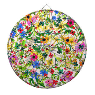 Niedliche, bunte Frühlingsblumen Blume Dartscheibe