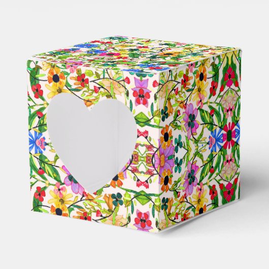 Niedliche, bunte Frühlingsblumen Blume Geschenkschachtel (Vorderseite)