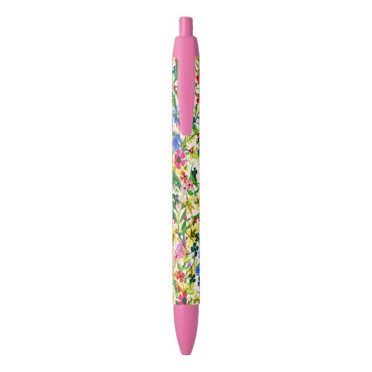 Niedliche, bunte Frühlingsblumen Blume Kugelschreiber (Rückseite (Vertikal))