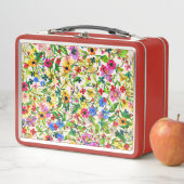 Niedliche, bunte Frühlingsblumen Blume Metall Lunch Box (Beispiel)