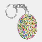 Niedliche, bunte Frühlingsblumen Blume Schlüsselanhänger (Vorderseite links)