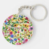 Niedliche, bunte Frühlingsblumen Blume Schlüsselanhänger (Rückseite)
