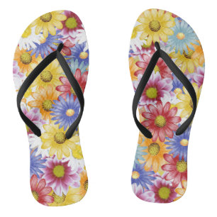niedliche bunte Gänseblümchen Flip Flops Badesandalen