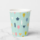 Niedliche Bunte Geburtstagsparty Balloon-Muster Pappbecher (Rückseite)